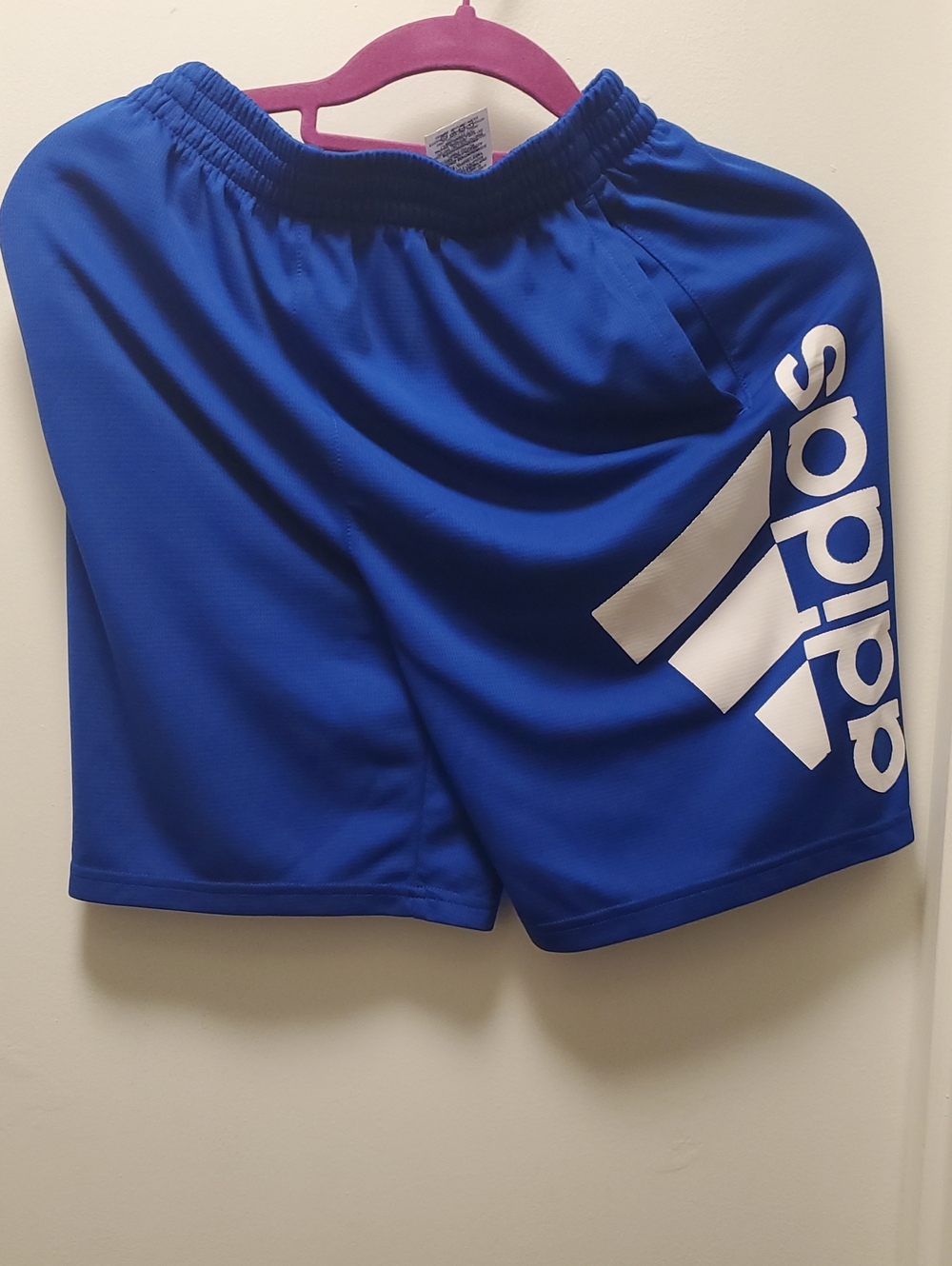 adidas Men’s Blue Athletic Shorts with White Logo